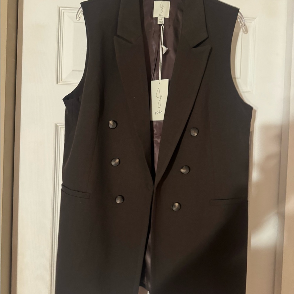 Joie  chocolate Brown -Breasted Vest